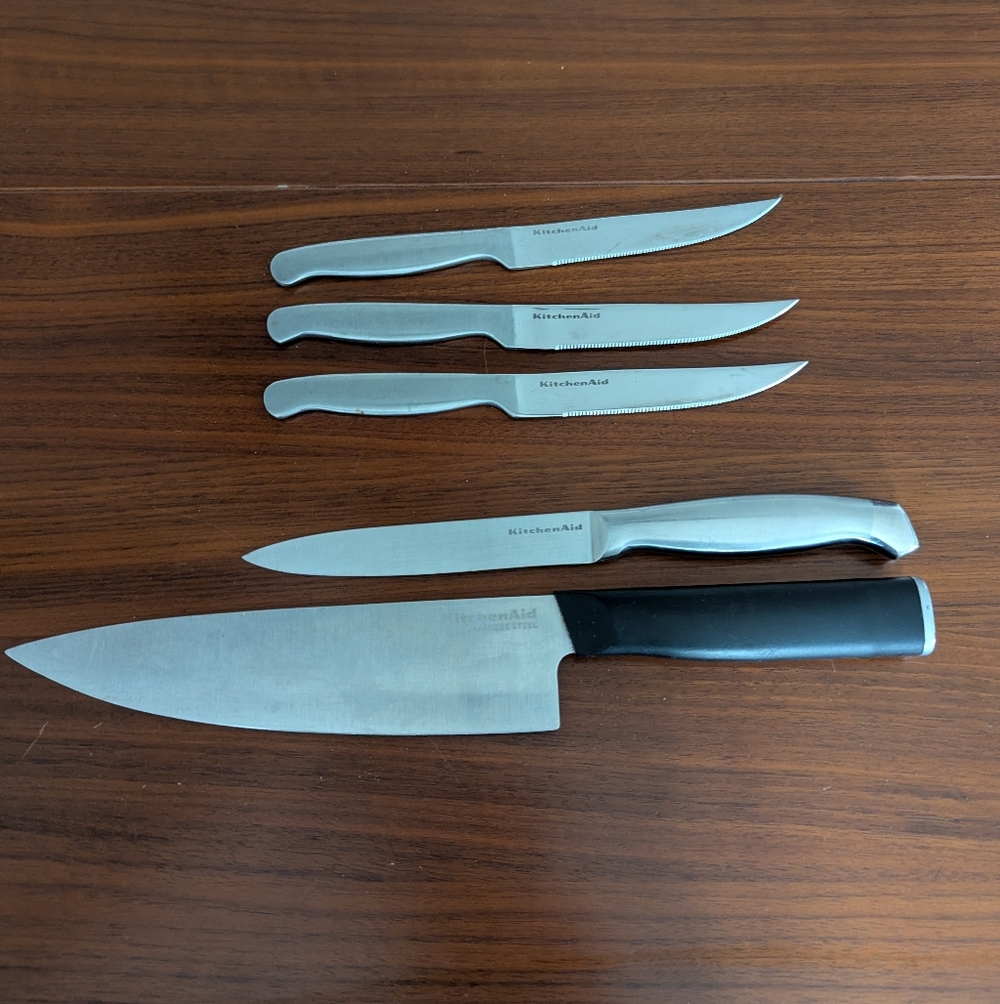 KitchenAid Kitchen Knives Lot Chef Knife Steak Knives Pre Owned